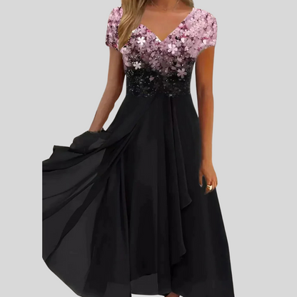 Niki | Women's Elegant Floral Midi Dress