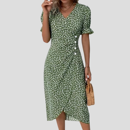 Niki | Women's Floral Print Midi Wrap Dress