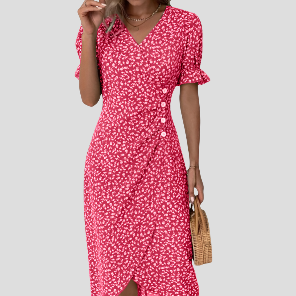 Niki | Women's Floral Print Midi Wrap Dress