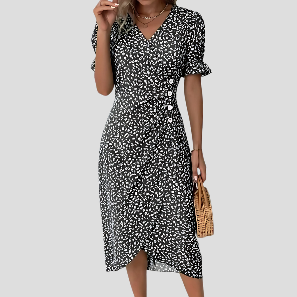 Niki | Women's Floral Print Midi Wrap Dress