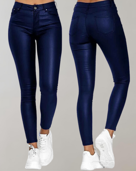 High-Waist Faux Leather Pants for a Sleek Look