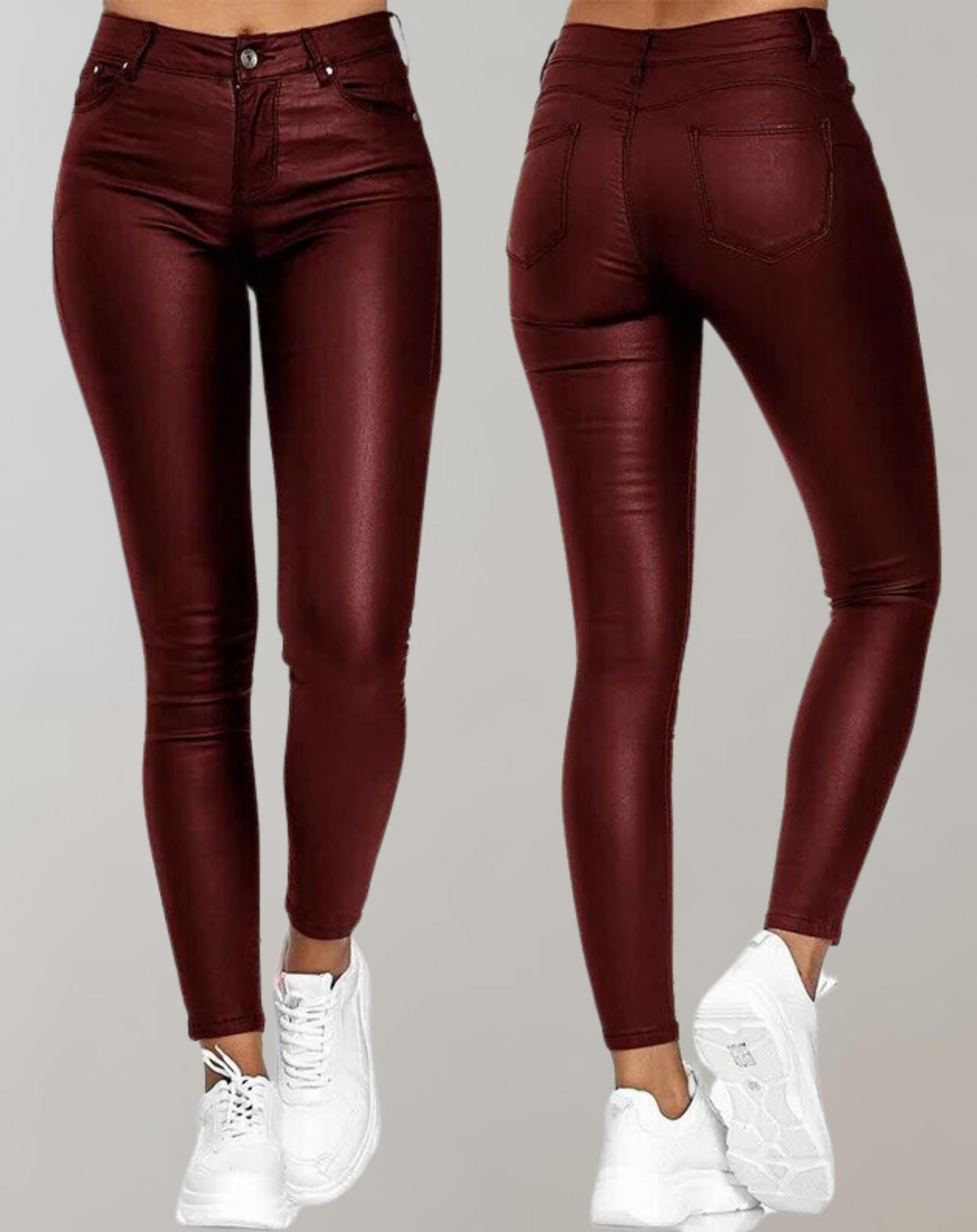 High-Waist Faux Leather Pants for a Sleek Look