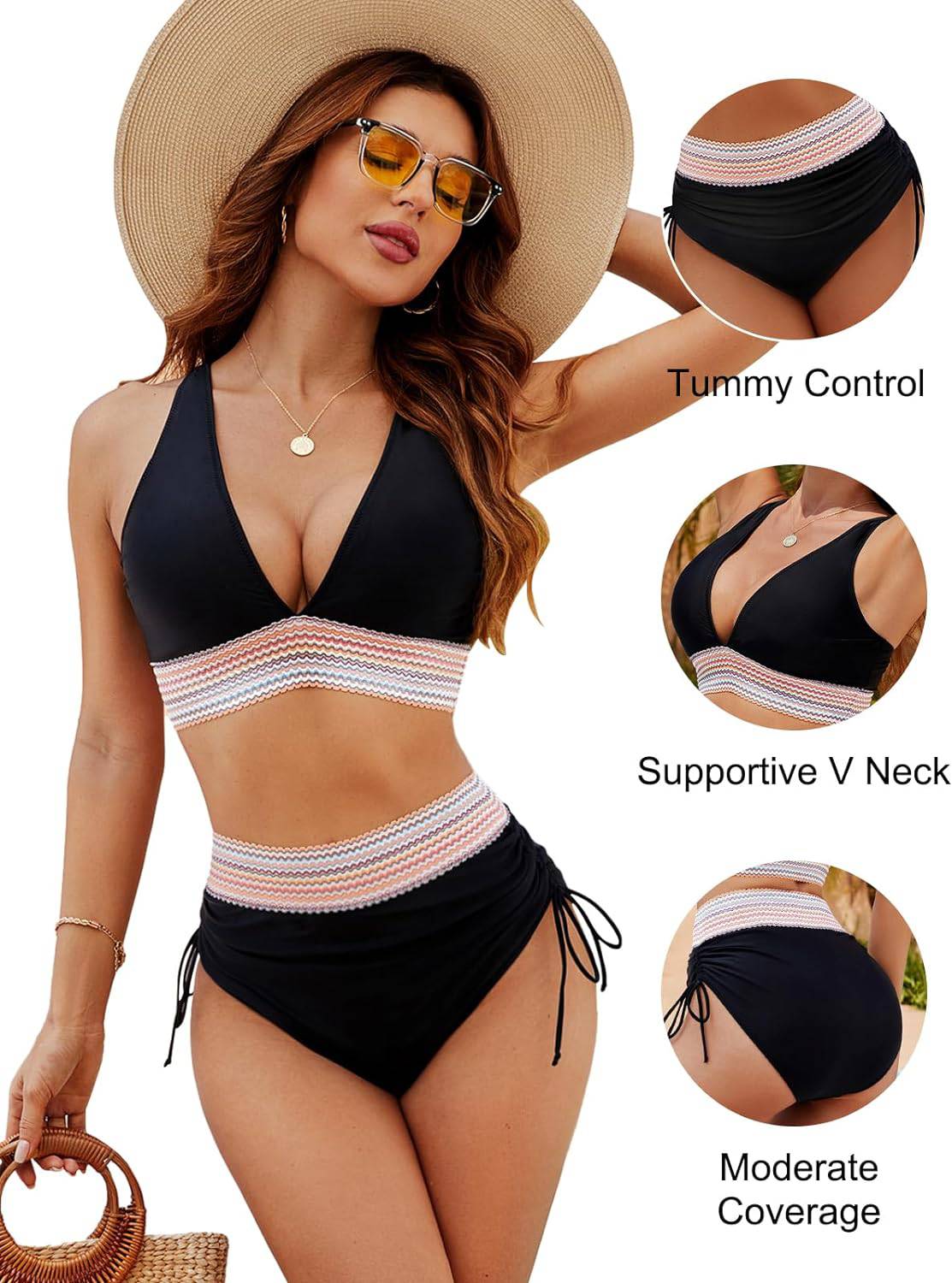 Niki | High Waist Ruched Bikini Swimsuit