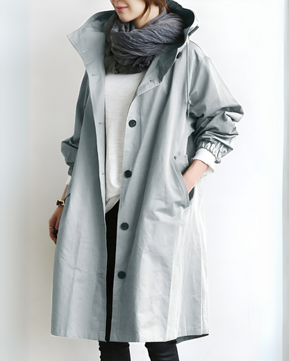 Relaxed Hooded Trench Coat