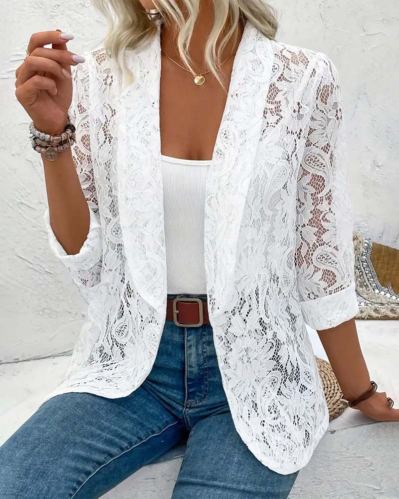 Niki | Women's Elegant Lace Open Blazer