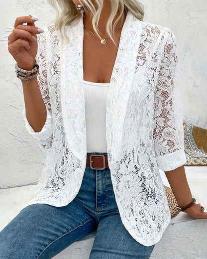Niki | Women's Elegant Lace Open Blazer