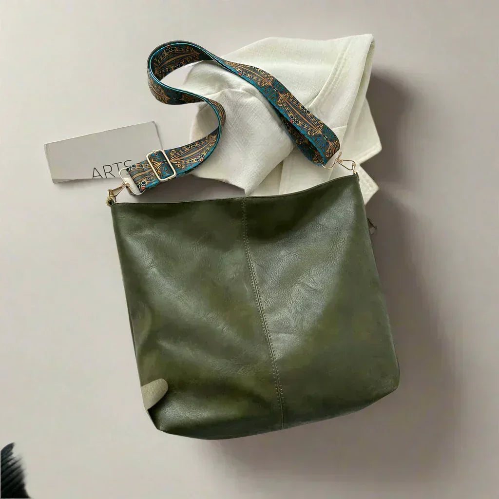 Niki | Women's Leather Hobo Bag with Bohemian Strap