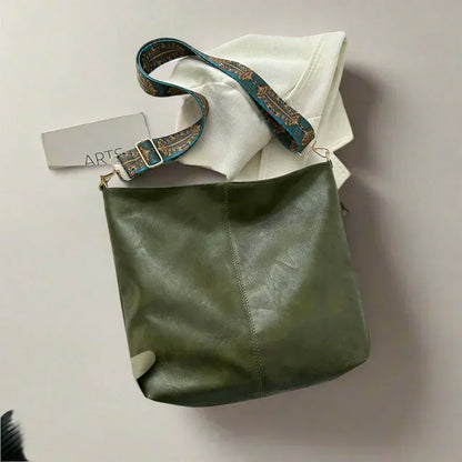 Niki | Women's Leather Hobo Bag with Bohemian Strap