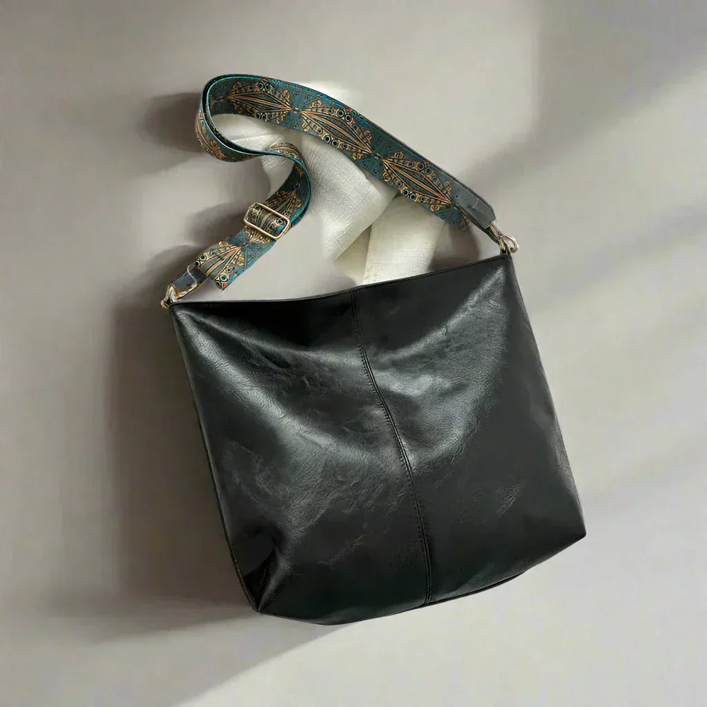 Niki | Women's Leather Hobo Bag with Bohemian Strap
