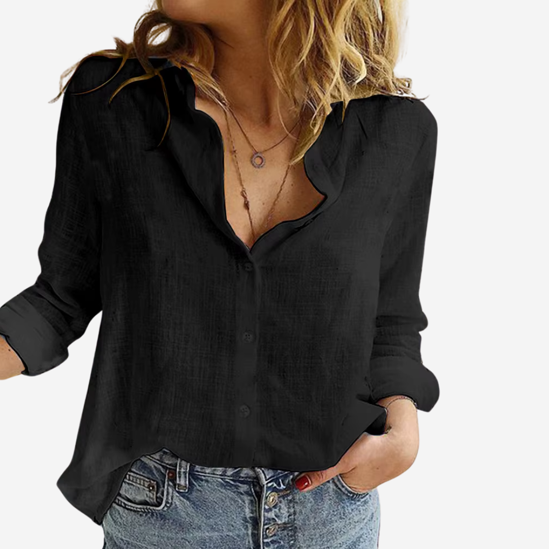 Niki | Women's Lightweight Linen Blend Button Shirt