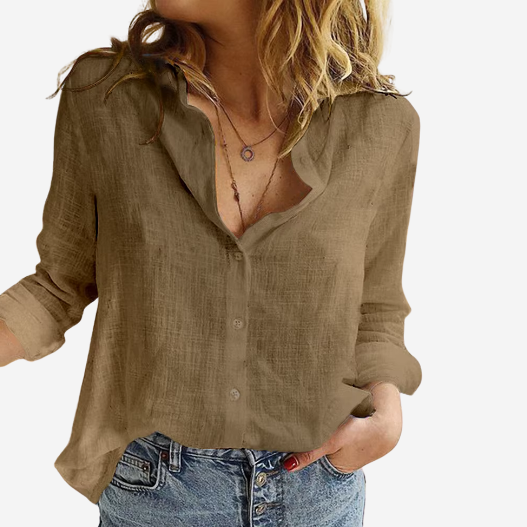 Niki | Women's Lightweight Linen Blend Button Shirt