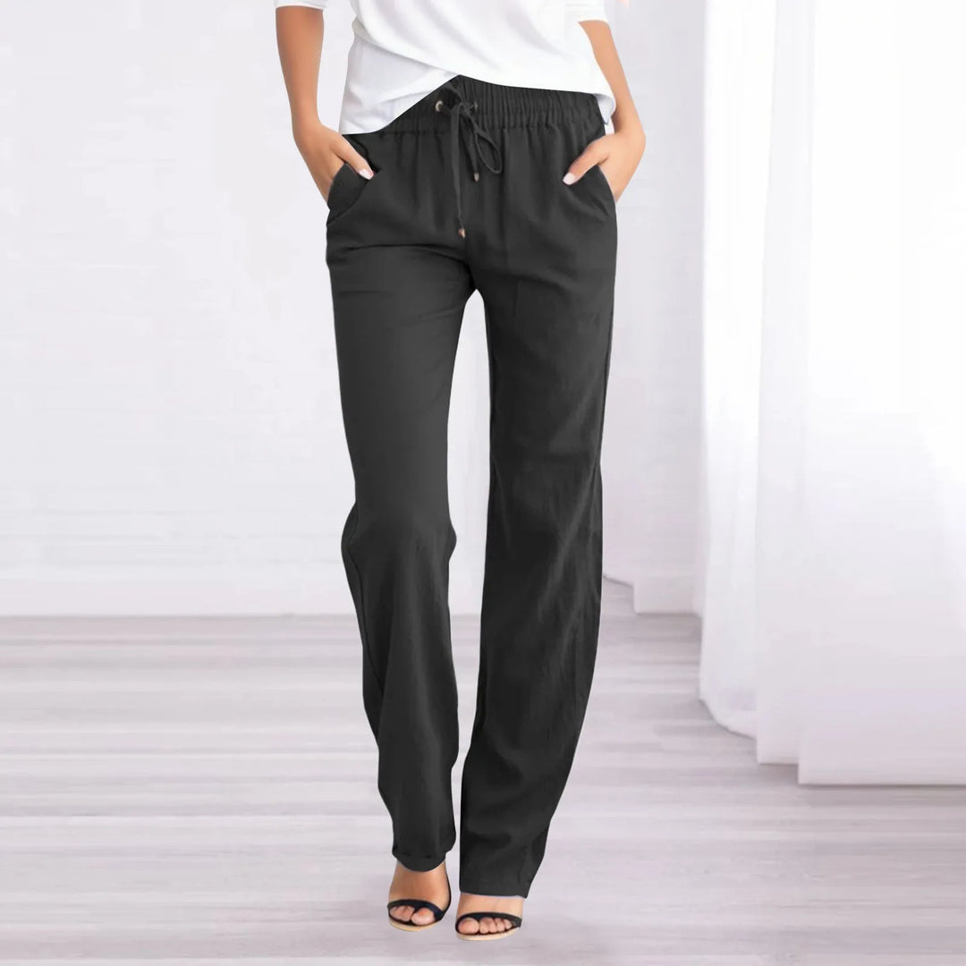 Women's Breezy Linen Blend Drawstring Trousers
