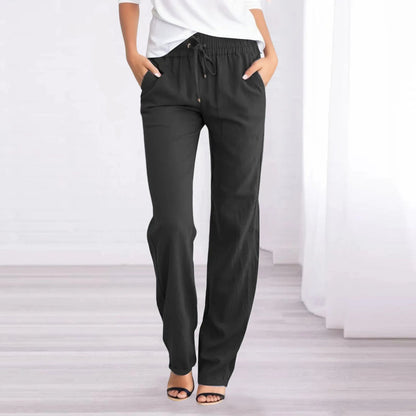 Women's Breezy Linen Blend Drawstring Trousers