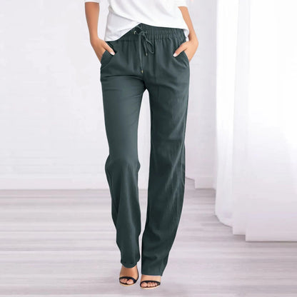 Women's Breezy Linen Blend Drawstring Trousers