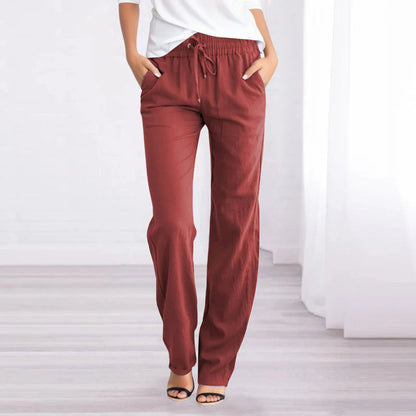 Women's Breezy Linen Blend Drawstring Trousers