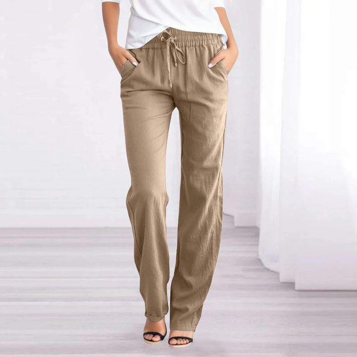 Women's Breezy Linen Blend Drawstring Trousers