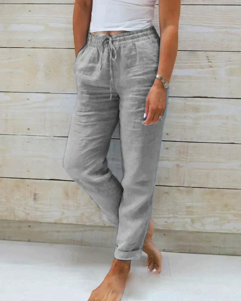 Breathable Linen Drawstring Trousers
