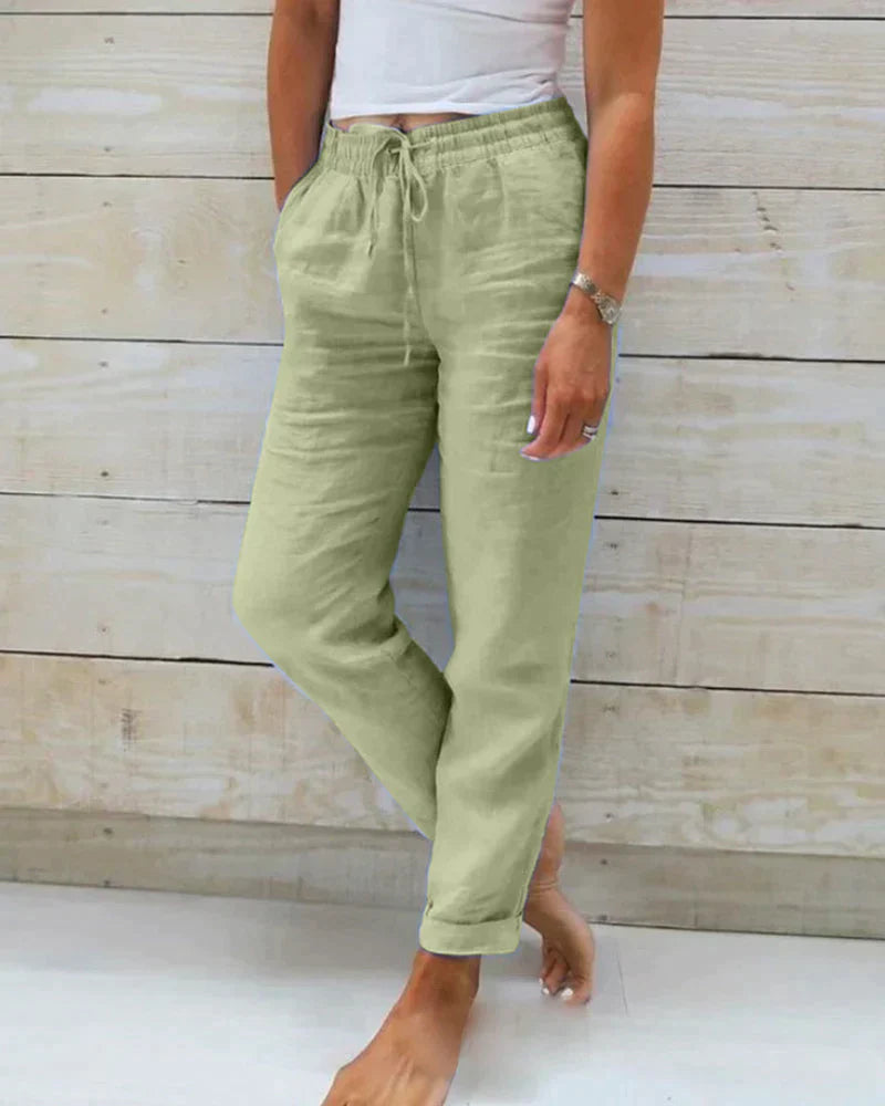 Breathable Linen Drawstring Trousers