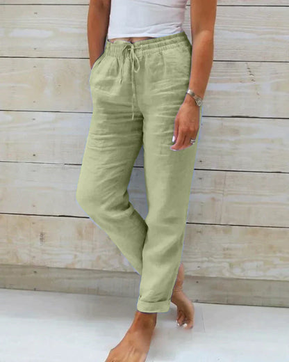 Breathable Linen Drawstring Trousers