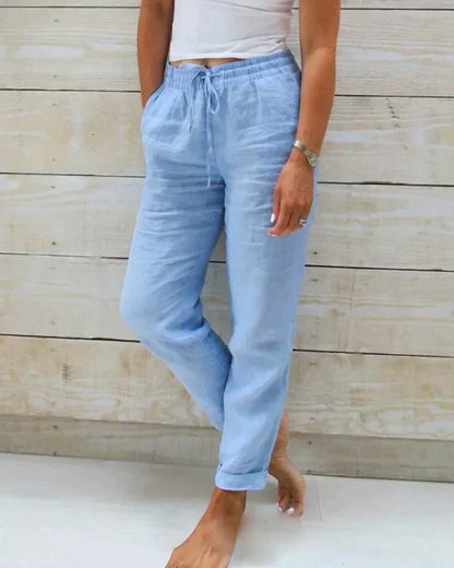 Breathable Linen Drawstring Trousers