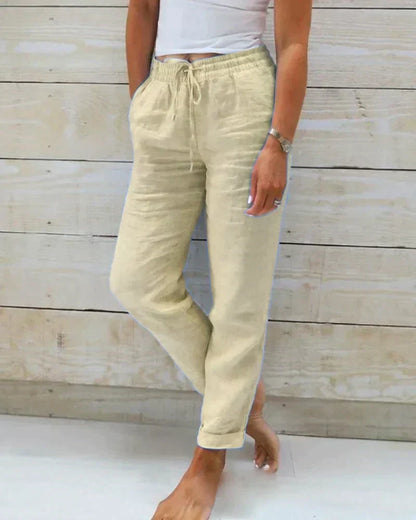 Breathable Linen Drawstring Trousers