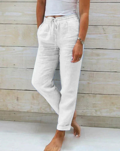 Breathable Linen Drawstring Trousers