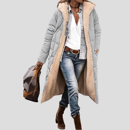 Niki | Cozy Hooded Teddy Lined Long Coat