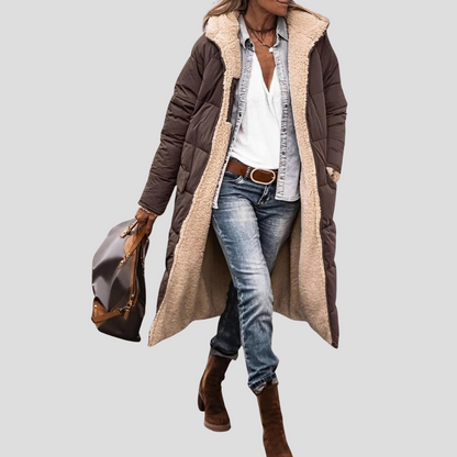 Niki | Cozy Hooded Teddy Lined Long Coat