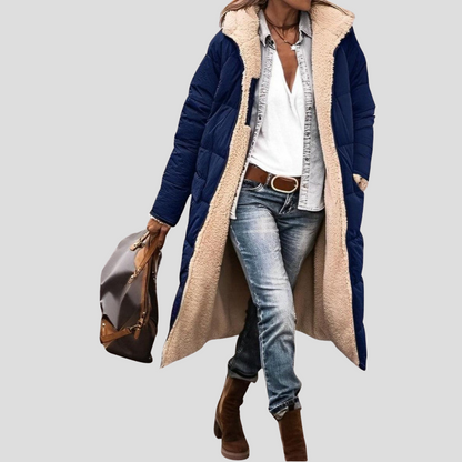 Niki | Cozy Hooded Teddy Lined Long Coat