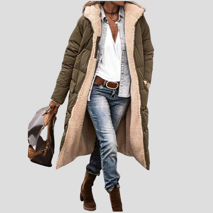 Niki | Cozy Hooded Teddy Lined Long Coat