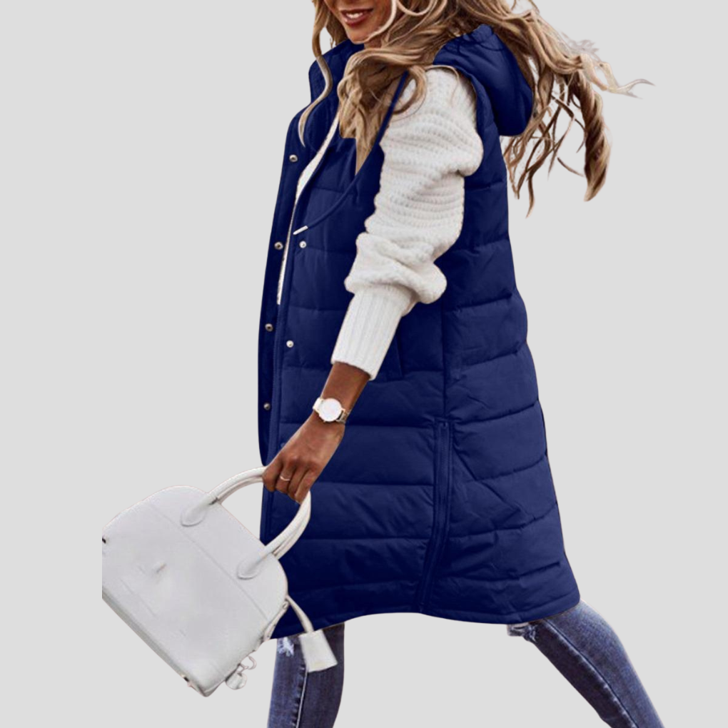 Insulated Hooded Long Puffer Vest