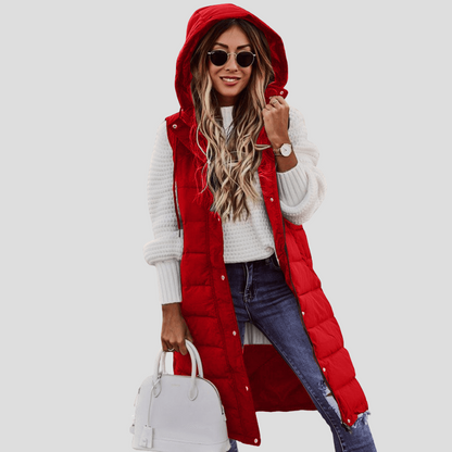 Insulated Hooded Long Puffer Vest
