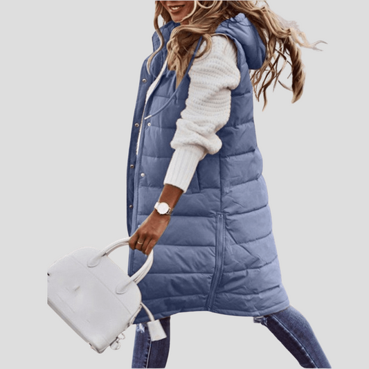 Insulated Hooded Long Puffer Vest