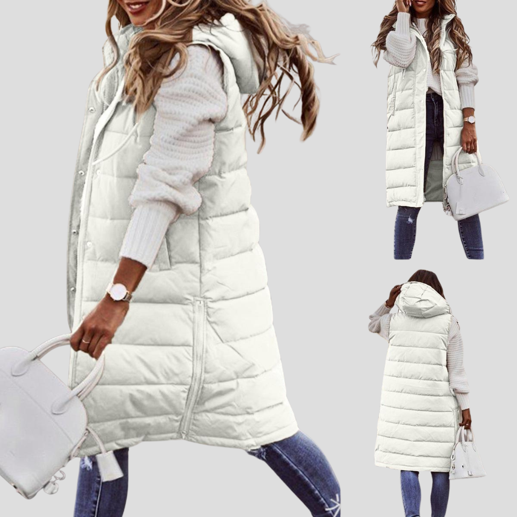 Insulated Hooded Long Puffer Vest