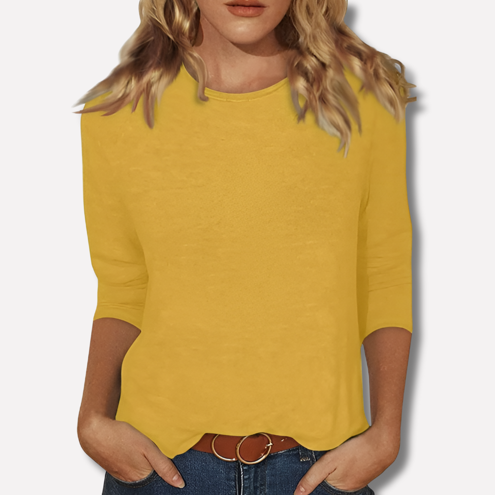 Niki | Women's Soft Cotton Crew Neck Long Sleeve Tee