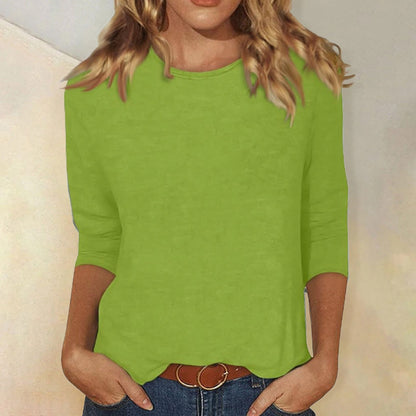 Niki | Women's Soft Cotton Crew Neck Long Sleeve Tee