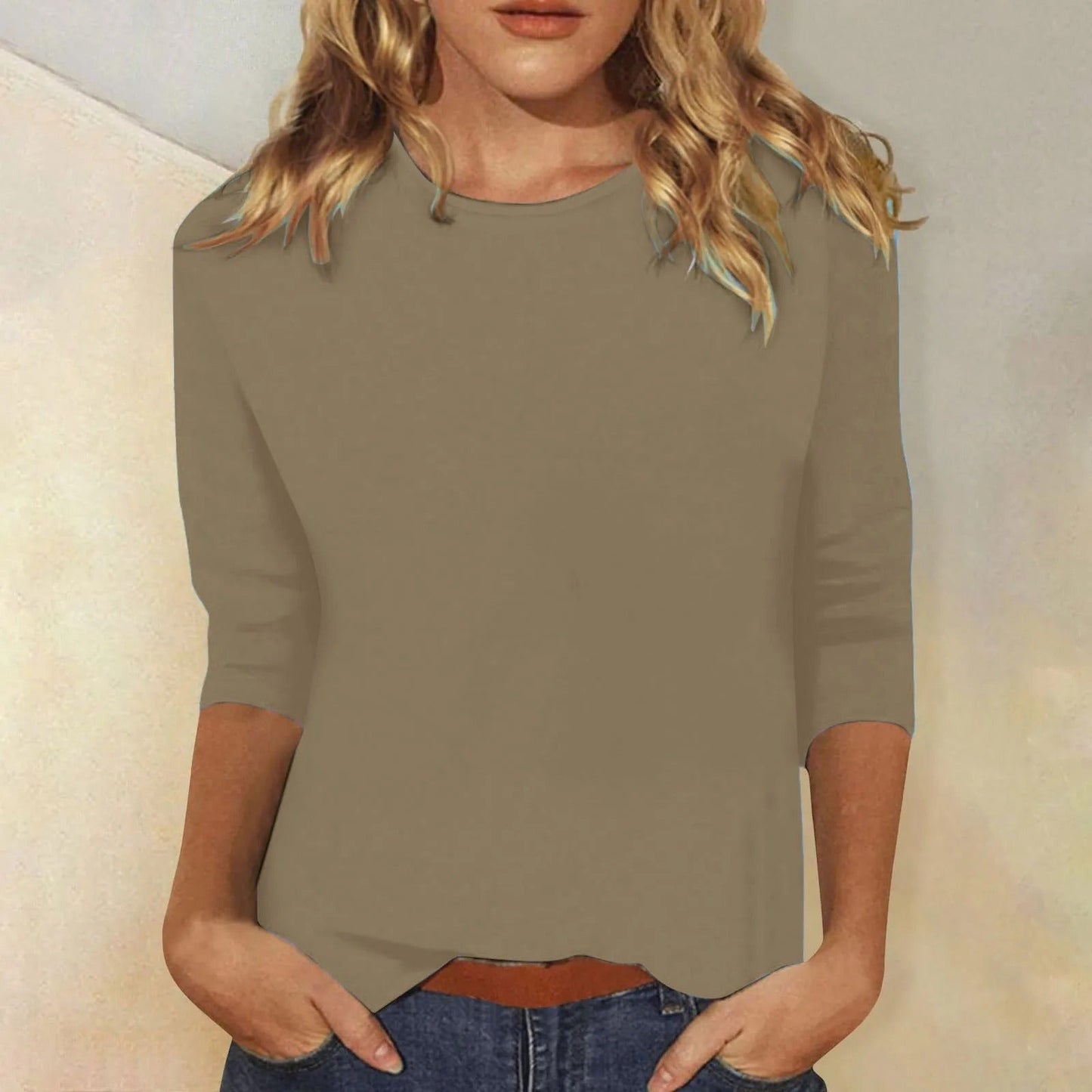 Niki | Women's Soft Cotton Crew Neck Long Sleeve Tee