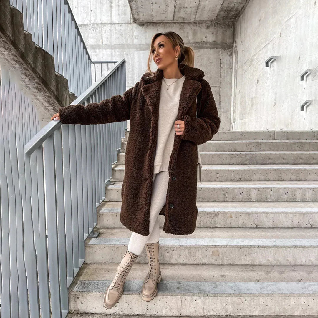 Women's Cozy Long Teddy Coat