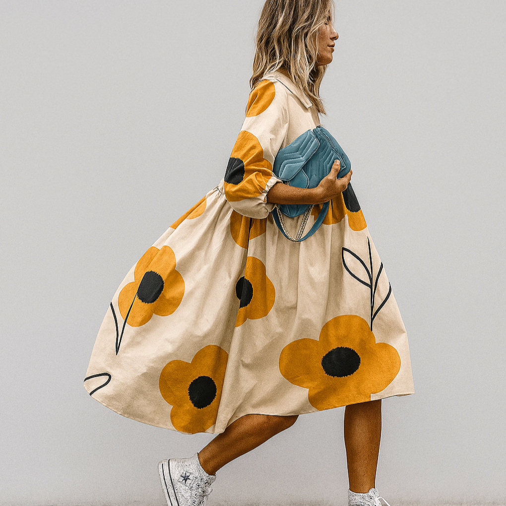 Women's Effortless Floral Midi Dress