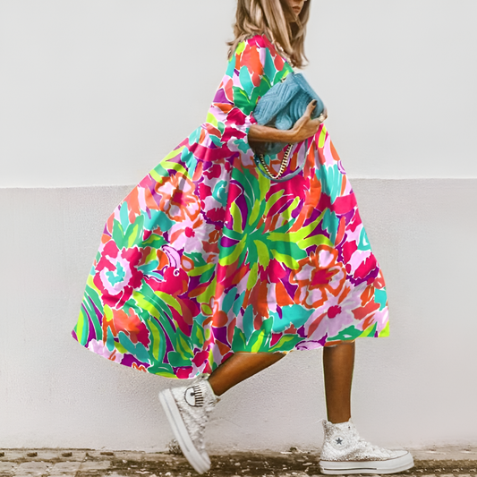 Women's Effortless Floral Midi Dress