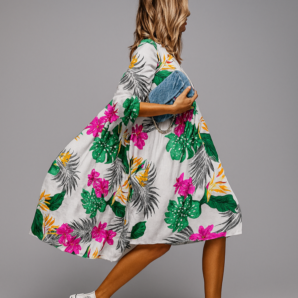 Women's Effortless Floral Midi Dress