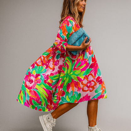 Women's Effortless Floral Midi Dress