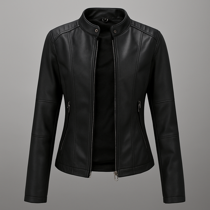 Niki | Edgy Faux Leather Moto Jacket