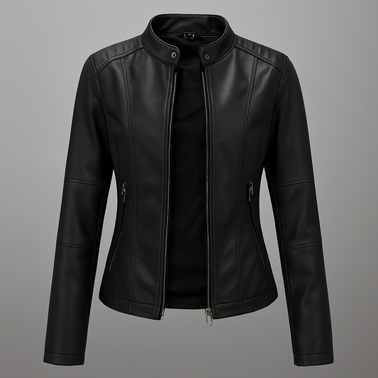 Niki | Edgy Faux Leather Moto Jacket