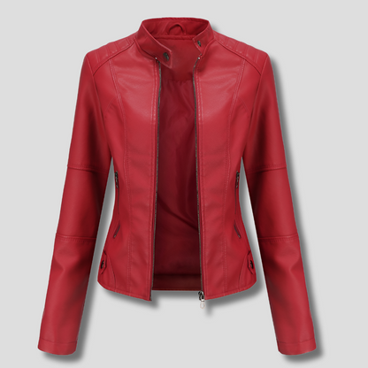 Niki | Edgy Faux Leather Moto Jacket