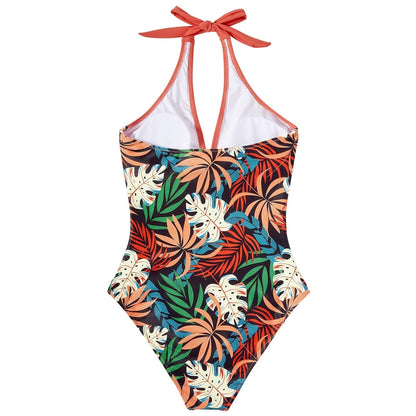Niki | Women's Halterneck Tropical One-Piece Swimsuit