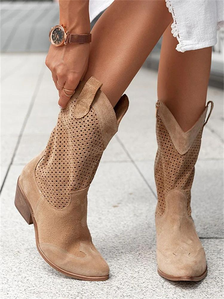 Niki | Women's Perforated Cowboy Boots with Airflow