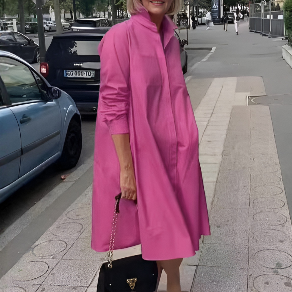 Niki | Women's Relaxed Polo Shirt Midi Dress