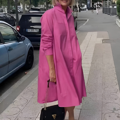 Niki | Women's Relaxed Polo Shirt Midi Dress