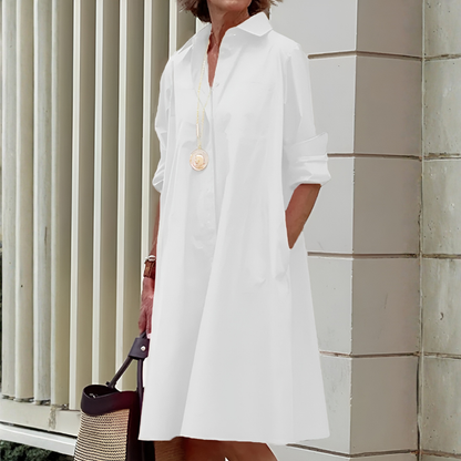 Niki | Women's Relaxed Polo Shirt Midi Dress